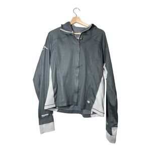Mountain Hardwear Womens Jacket XL Soft Shell Windstopper Gray Hooded